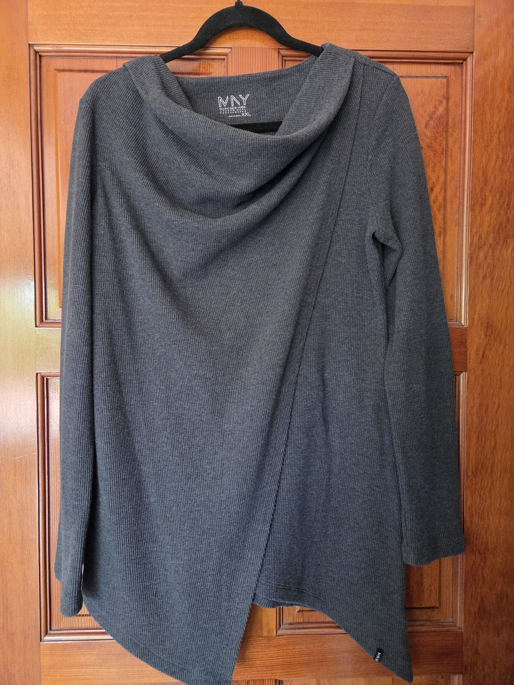 Marc New York Charcoal Asymmetric Drape Tunic